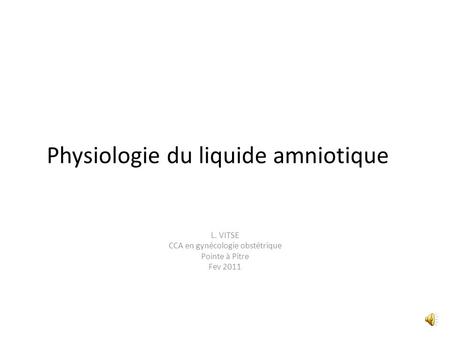 Physiologie du liquide amniotique