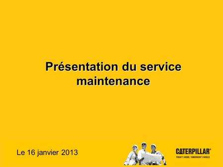 Présentation du service maintenance