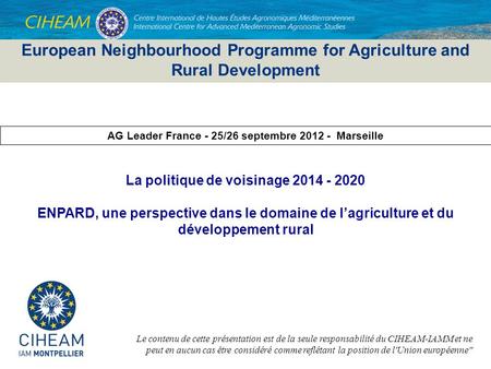 European Neighbourhood Programme for Agriculture and Rural Development