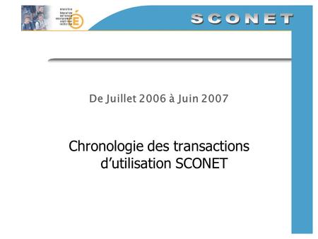 Chronologie des transactions d’utilisation SCONET