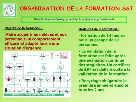 ORGANISATION DE LA FORMATION SST