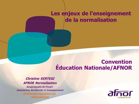 Convention Éducation Nationale/AFNOR