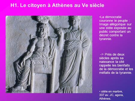 H1. Le citoyen à Athènes au Ve siècle