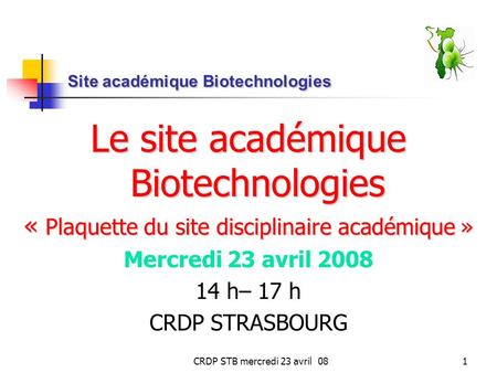 Site académique Biotechnologies