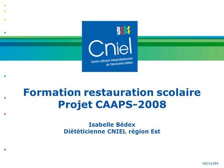 Formation restauration scolaire Projet CAAPS-2008
