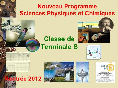 Nouveau Programme Sciences Physiques et Chimiques
