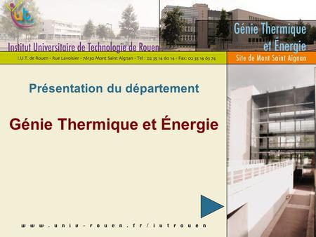 Présentation du département Génie Thermique et Énergie