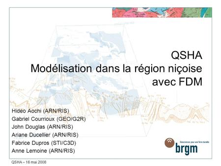 QSHA Modélisation dans la région niçoise avec FDM