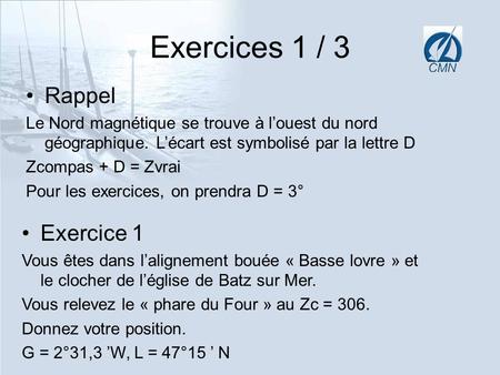 Exercices 1 / 3 Rappel Exercice 1
