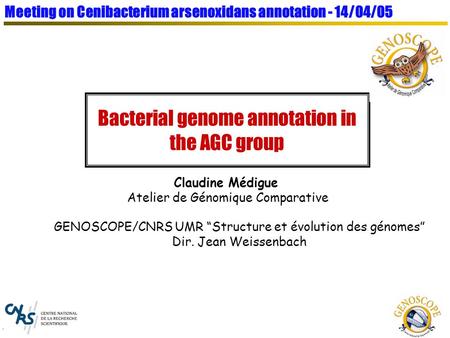 Bacterial genome annotation in the AGC group