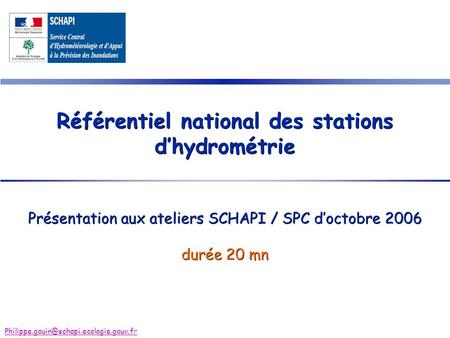 Référentiel national des stations d’hydrométrie