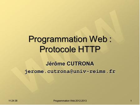 Programmation Web : Protocole HTTP