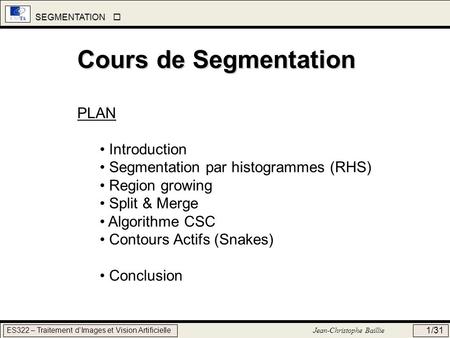 Cours de Segmentation PLAN Introduction