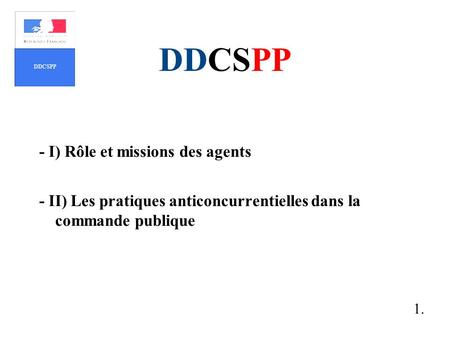DDCSPP - I) Rôle et missions des agents