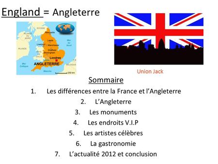England = Angleterre Sommaire