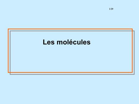 1/29 Les molécules.
