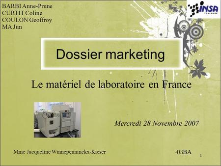 Le matériel de laboratoire en France