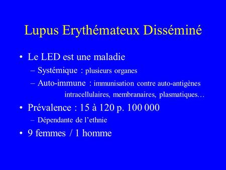 Lupus Erythémateux Disséminé