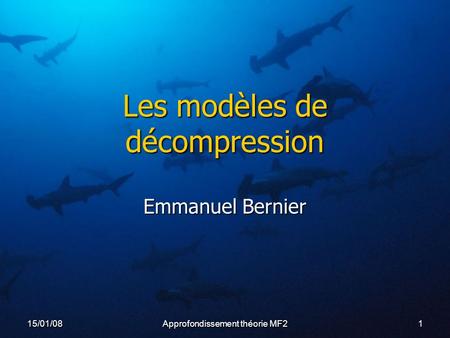 Les modèles de décompression