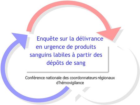 Conférence nationale des coordonnateurs régionaux d’hémovigilance