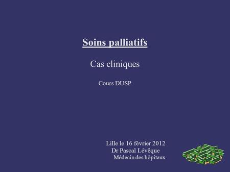 Soins palliatifs Cas cliniques Cours DUSP Lille le 16 février 2012