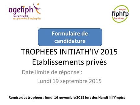TROPHEES INITIATH’IV 2015 Etablissements privés