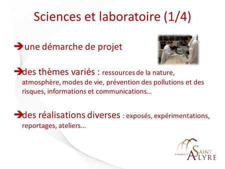 Sciences et laboratoire (1/4)