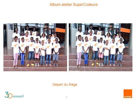 1 Album atelier SuperCodeurs Départ du Siège. 2 Atelier SuperCodeurs Arrivée des enfants dans la salle de formation à Orange Campus.