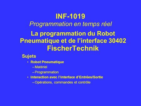INF-1019 Programmation en temps réel