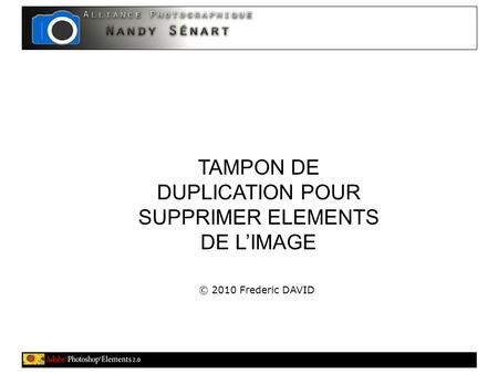 TAMPON DE DUPLICATION POUR SUPPRIMER ELEMENTS DE L’IMAGE © 2010 Frederic DAVID.