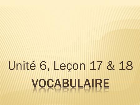 Unité 6, Leçon 17 & 18.  1. Pardon…  Excuse me  2. vous dèsirez,  May I help you 3. Je cherche  I’m looking for  4. Quel est le prix de..?  What.
