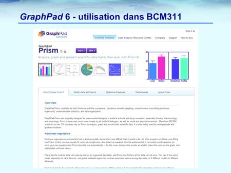 GraphPad 6 - utilisation dans BCM311