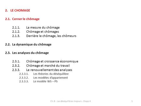 Ch. 8 - Les déséquilibres majeurs - Diapo 4