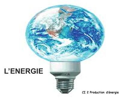 L’ENERGIE CI 2 Production d’énergie. OU Bilan énergétique de la France en 2009.
