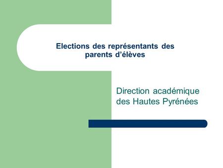 Elections des représentants des parents d’élèves