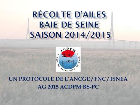 UN PROTOCOLE DE L’ANCGE / FNC / ISNEA AG 2015 ACDPM BS-PC.