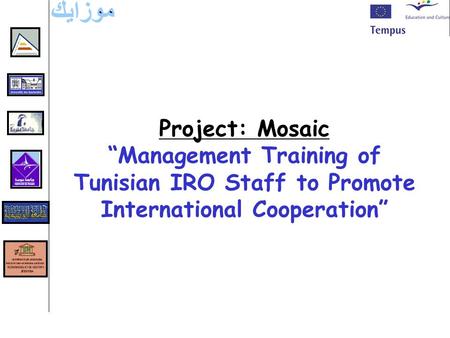 Project: Mosaic “Management Training of Tunisian IRO Staff to Promote International Cooperation”