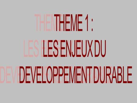 DEVELOPPEMENT DURABLE