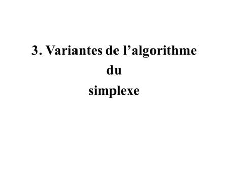 3. Variantes de l’algorithme