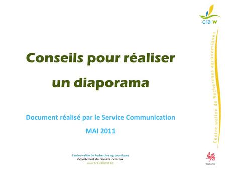 Document réalisé par le Service Communication