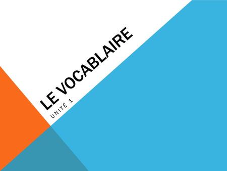 LE VOCABLAIRE UNITÉ 1. un bonnet un bonnet - nom Je porte un bonnet quand il fait froid dehors.