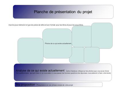 Planche de présentation du projet