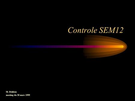 Controle SEM12 M. Delidais meeting du 30 mars 1999.