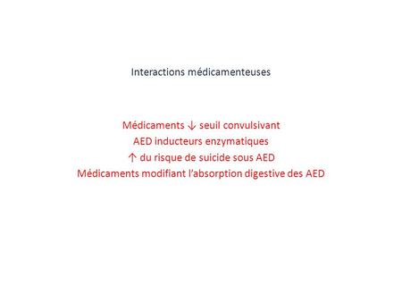 Interactions médicamenteuses