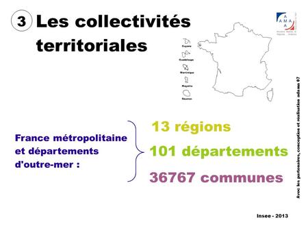 Les collectivités territoriales 3 13 régions 101 départements