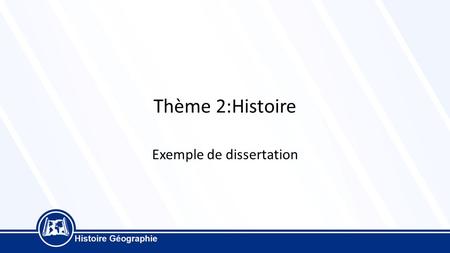 Exemple de dissertation