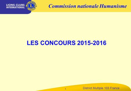 LES CONCOURS Commission nationale Humanisme