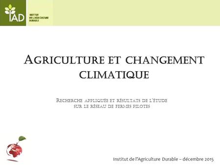 Agriculture et changement climatique