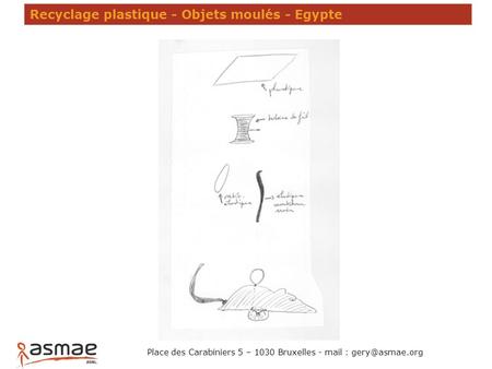 Recyclage plastique - Objets moulés - Egypte Place des Carabiniers 5 – 1030 Bruxelles - mail :