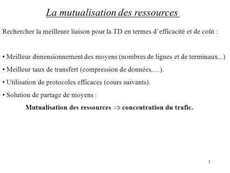 La mutualisation des ressources